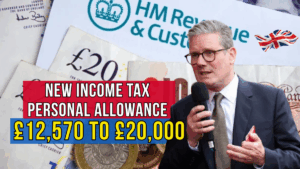 New Income Tax Personal Allowance from £12,570 to £20,000